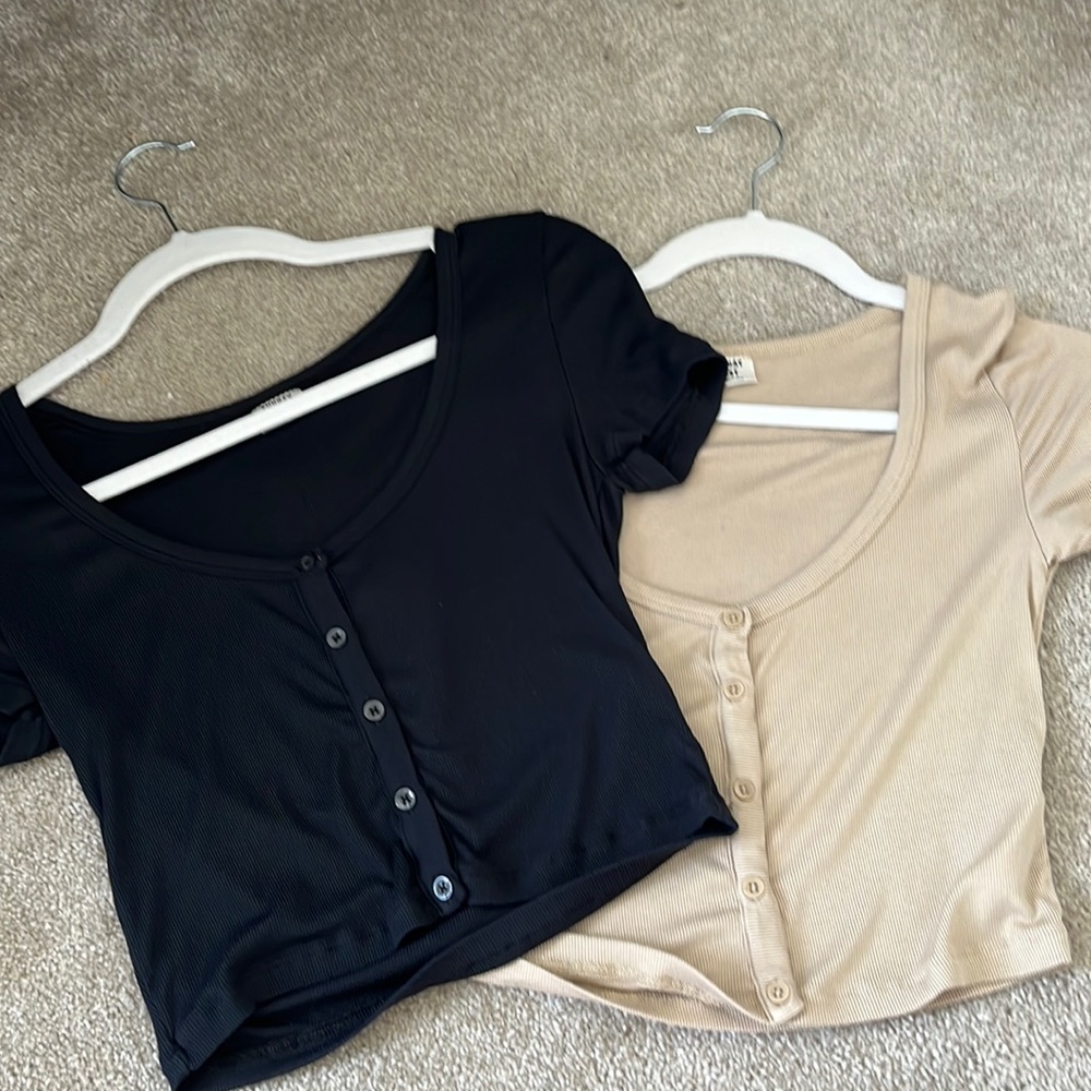 Sunday best button up crop tops